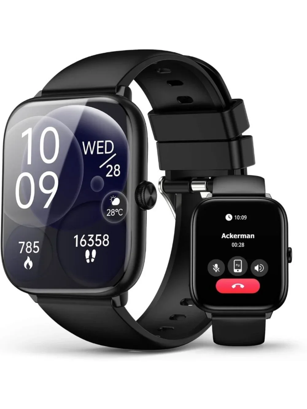 Stylish Black Smart Watch, Bluetooth Call, Fitness Tracker, 118 Sports Modes